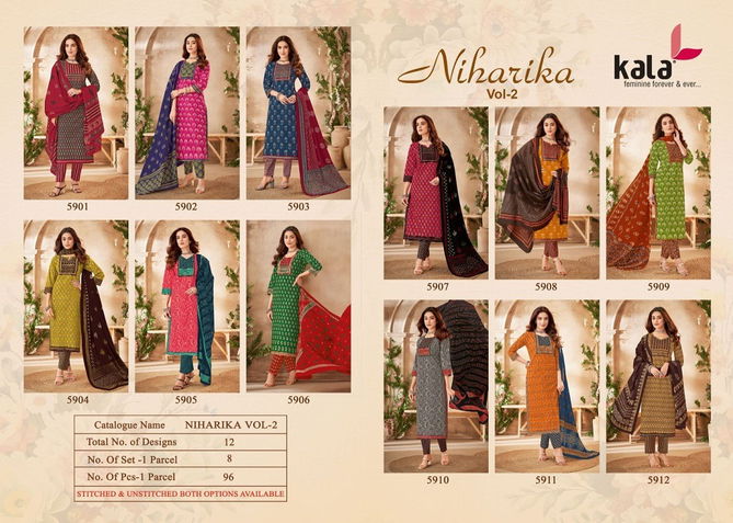 Niharika Vol 2 By Kala Printed Cotton Kurti With Bottom Dupatta Wholesale Price In Surat